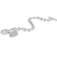 Heart Tag Bracelet With Toggle Clasp in Sterling Silver