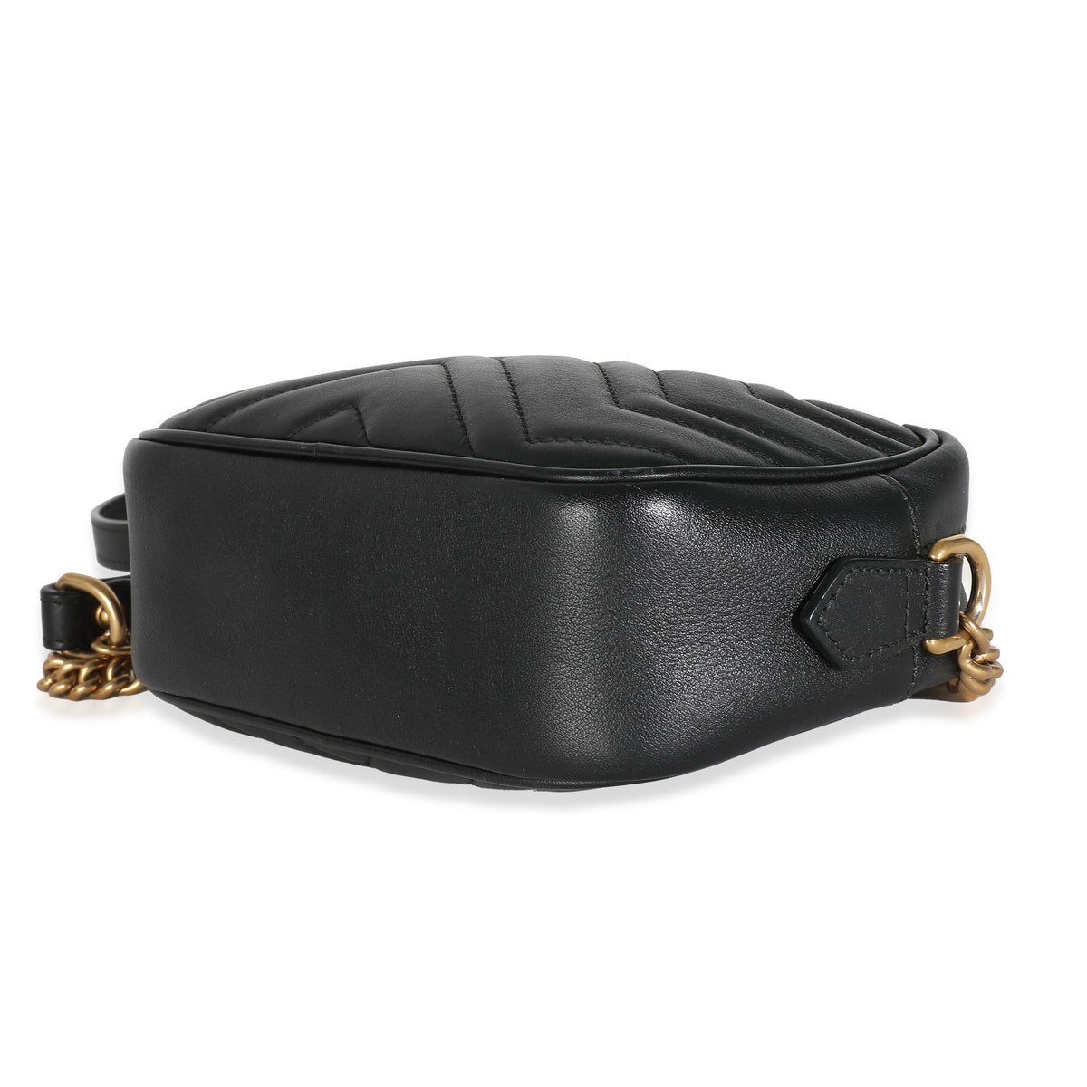 Black Matelasse Chevron Mini GG Marmont Camera Bag