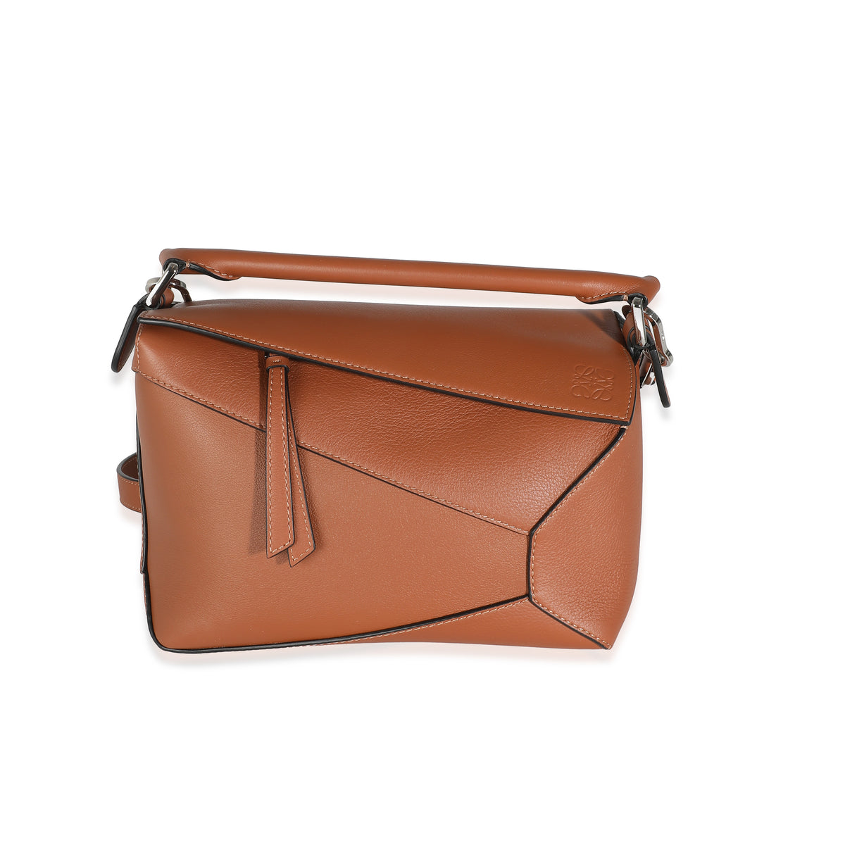 Tan Calfskin Small Puzzle Edge Bag