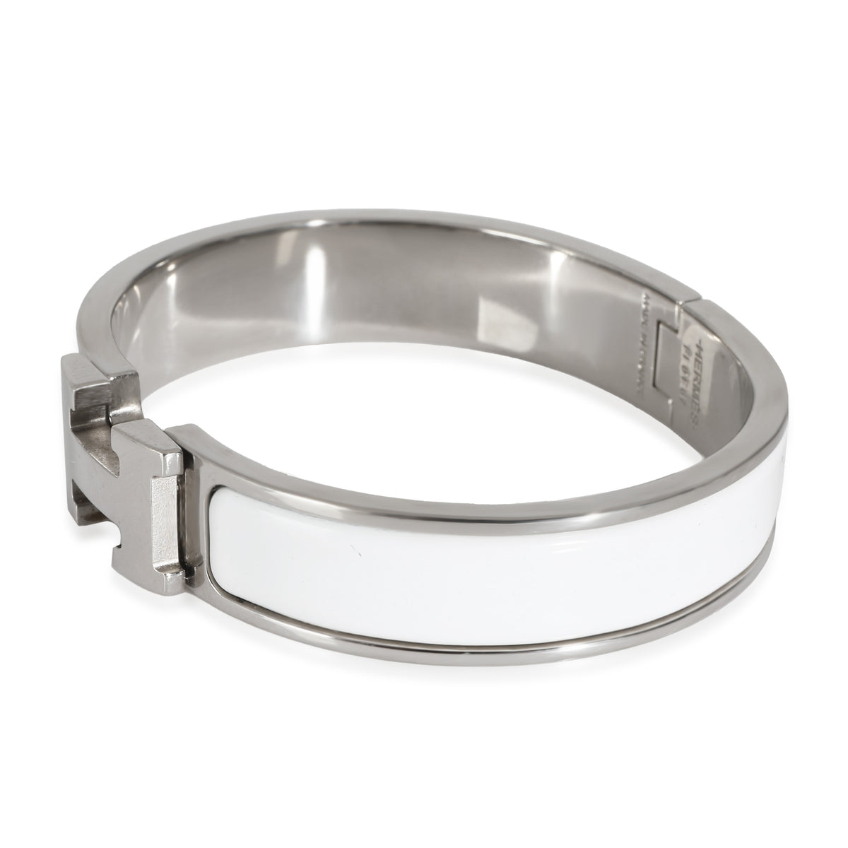 Hermes Clic H in Blanco Palladium Plated, PM