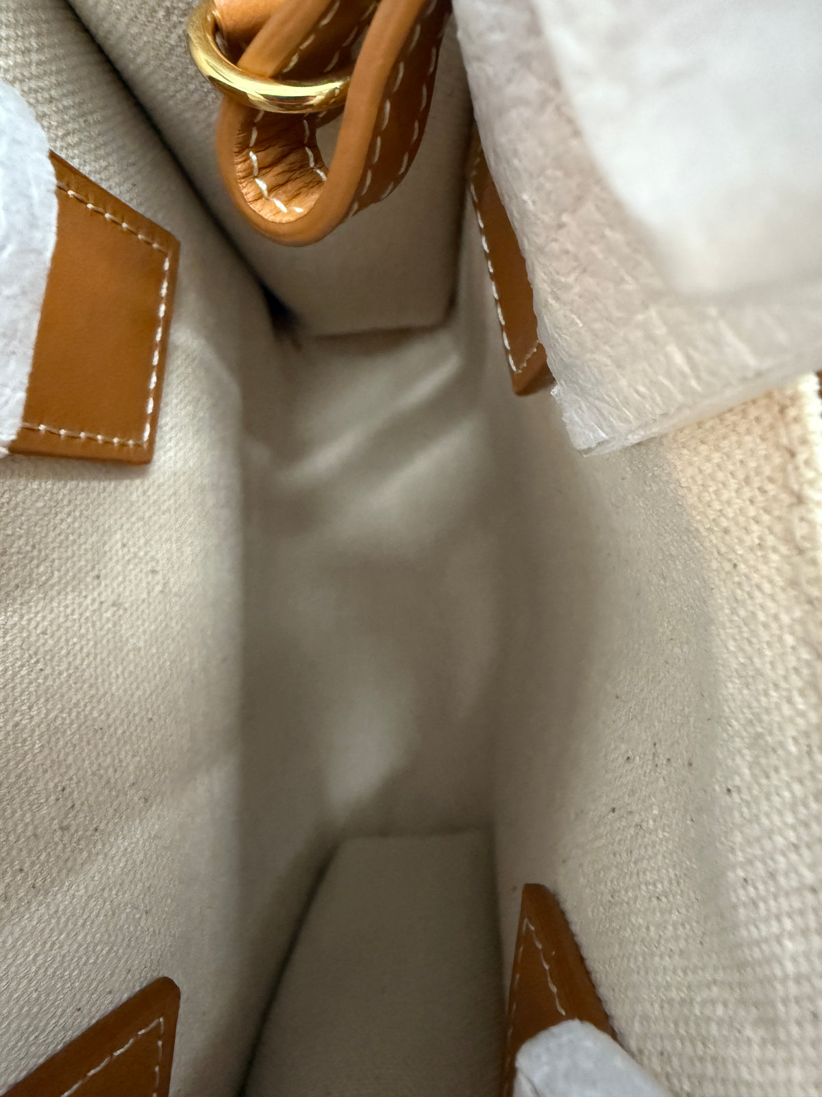 Celine Natural Tan Canvas Calfskin Mini Vertical Cabas Handbag ad1