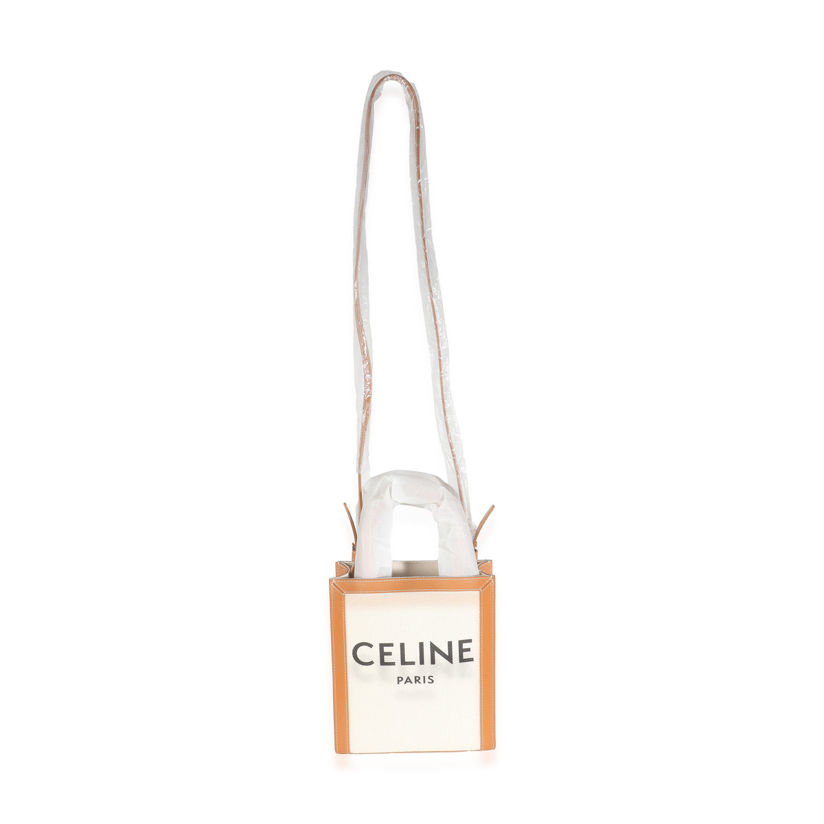 Celine Natural Tan Canvas Calfskin Mini Vertical Cabas Handbag av