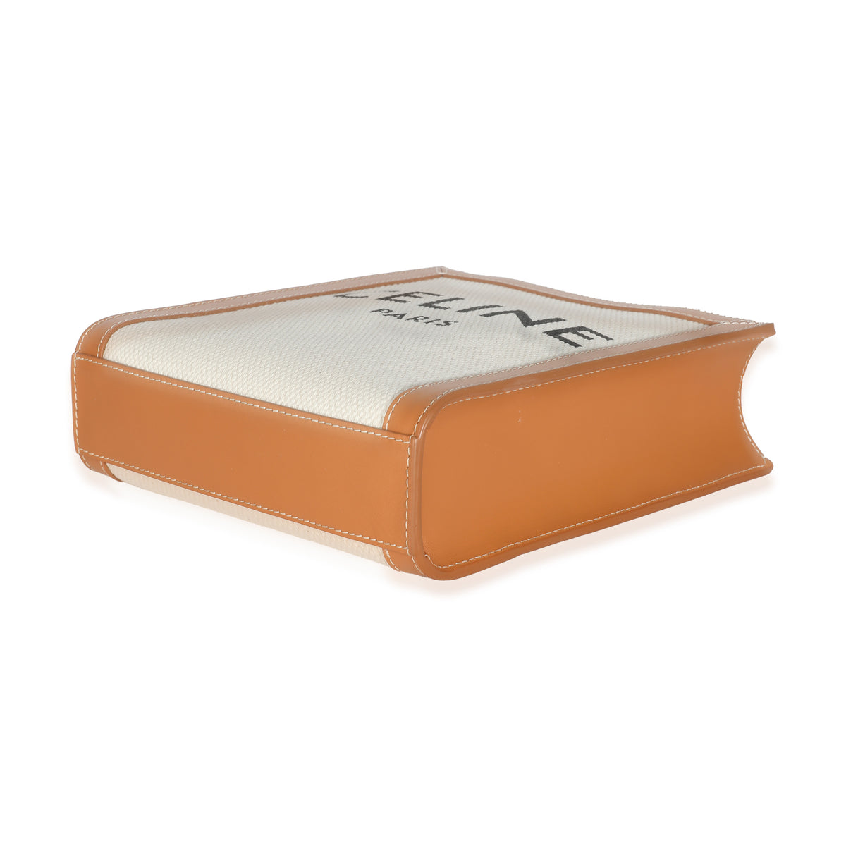 Celine Natural Tan Canvas Calfskin Mini Vertical Cabas Handbag box