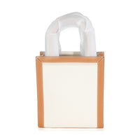 Celine Natural Tan Canvas Calfskin Mini Vertical Cabas Handbag bv