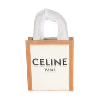 Celine Natural Tan Canvas Calfskin Mini Vertical Cabas Handbag fv