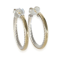 Cable Collection Earrings in 18k Yellow Gold/Sterling Silver