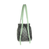 Green Black Washed Quilted Denim Denimpression Backpack