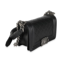 Black Quilted Lambskin Small Boy Bag