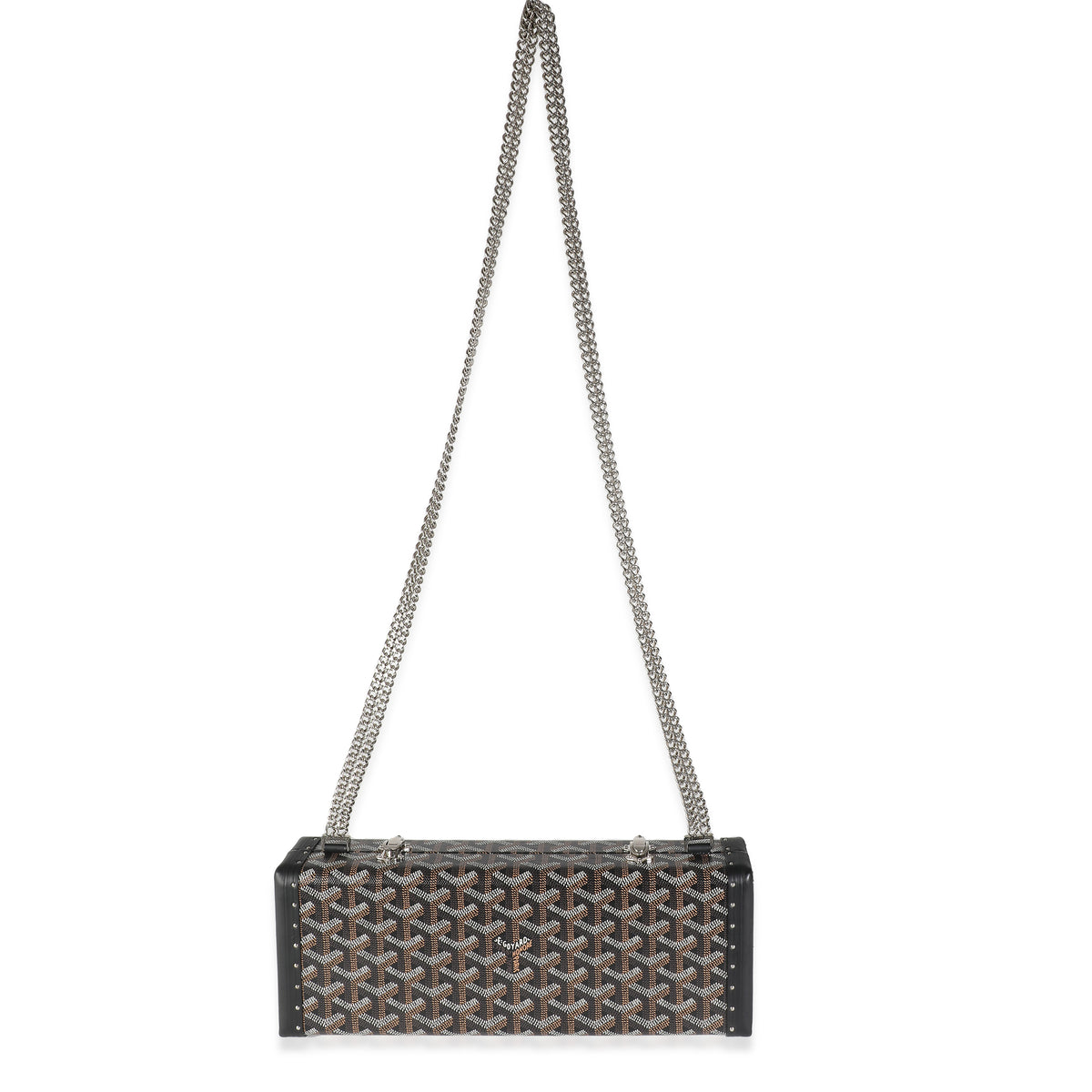 Black Goyardine Canvas Saint Honore Trunk Clutch