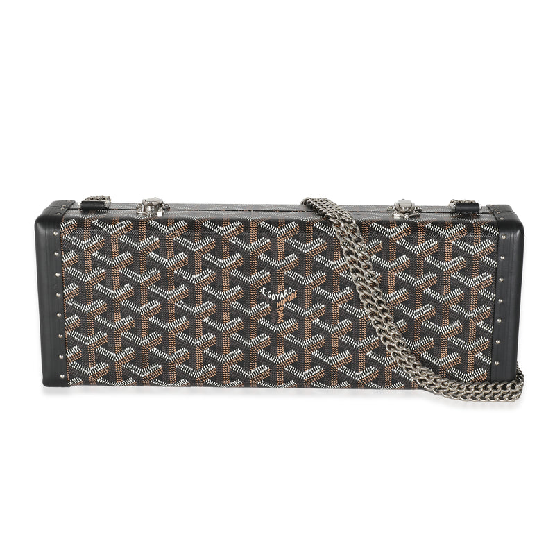 Black Goyardine Canvas Saint Honore Trunk Clutch