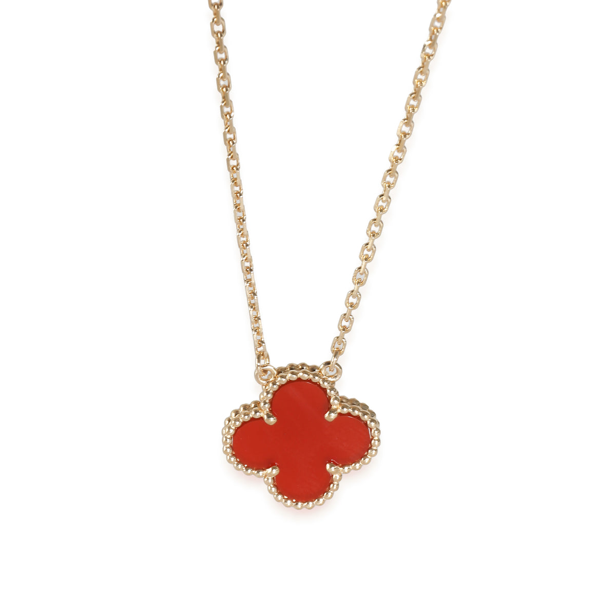 Alhambra Carnelian Pendant in 18k Yellow Gold