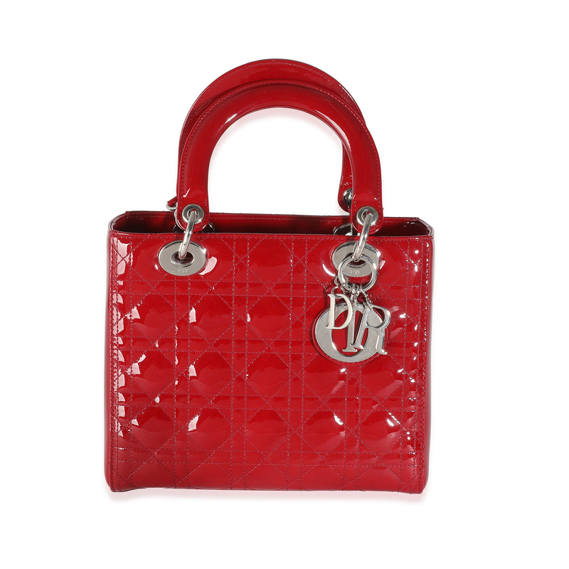 Red Patent Cannage Medium Lady Dior