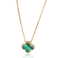 Alhambra Malachite Pendant in 18k Yellow Gold