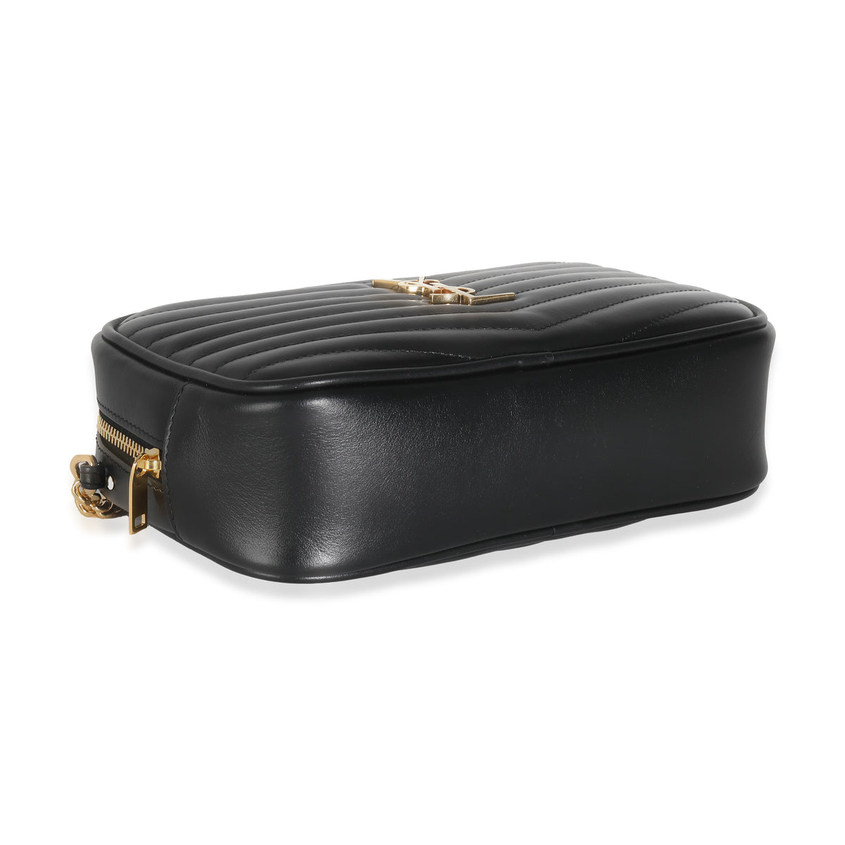 Black Chevron Calfskin Mini Lou Camera Bag