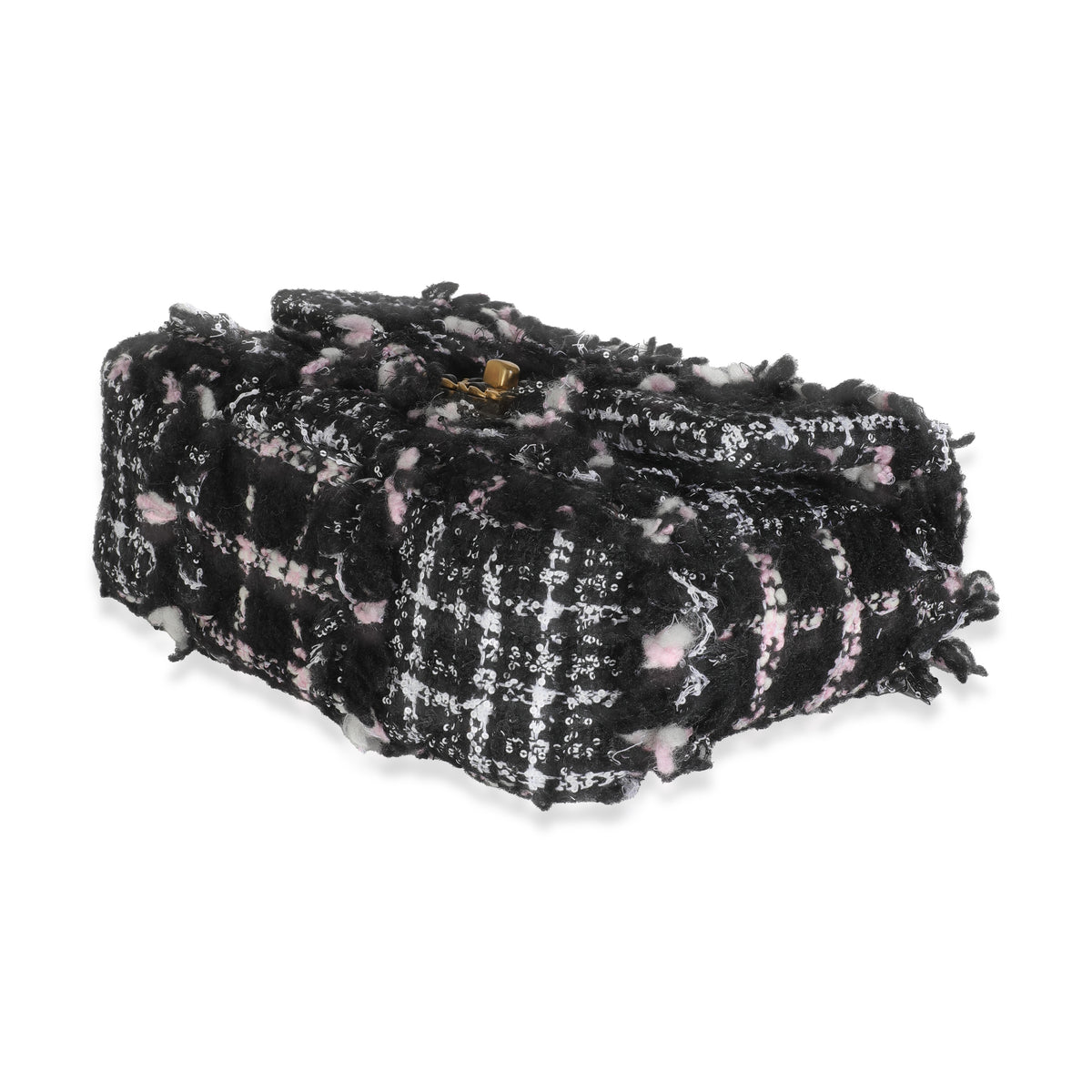 Black Pink Tweed Sequin Small Chanel 19 Flap Bag