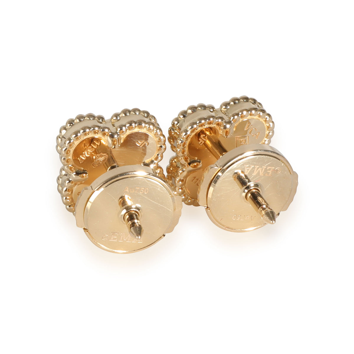 Sweet Alhambra Mother Of Pearl Earrings in 18k Yellow Gold