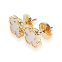 Sweet Alhambra Mother Of Pearl Earrings in 18k Yellow Gold