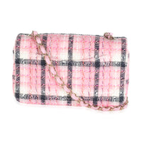 24S Black Pink Tweed Mini Rectangular Flap Bag