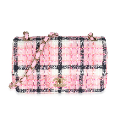 24S Black Pink Tweed Mini Rectangular Flap Bag