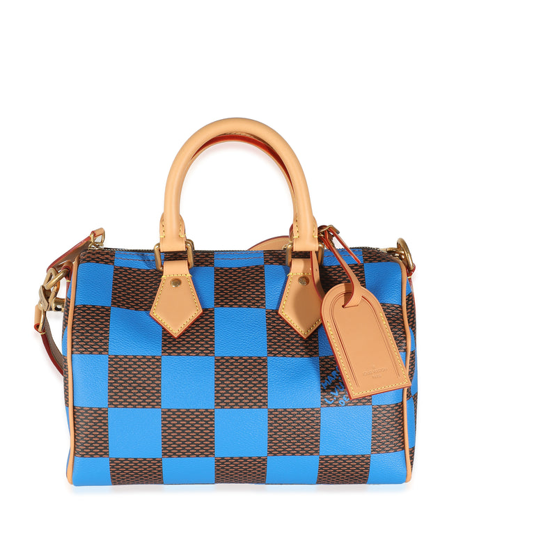 Blue Damier Pop Canvas Speedy Bandouliere 25