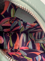 Light Blue Quilted Lambskin Round Clutch On Chain