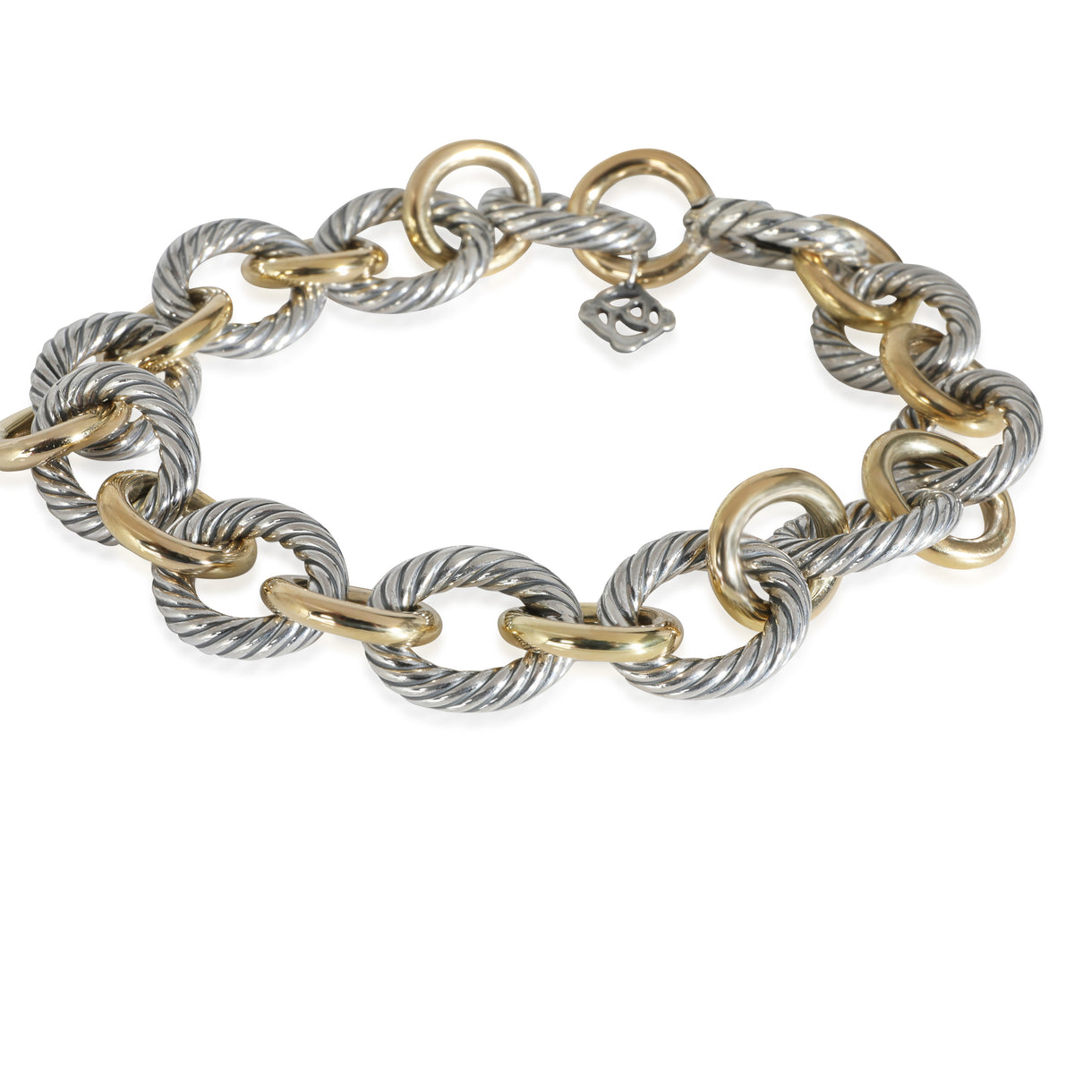 Chain Collection Bracelet in 18k Yellow Gold/Sterling Silver