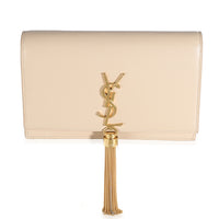 Beige Smooth Calfskin Kate Tassel Chain Wallet