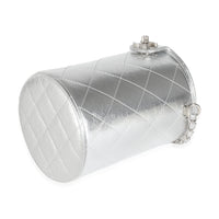 Silver Metallic Lambskin CC Vanity Case