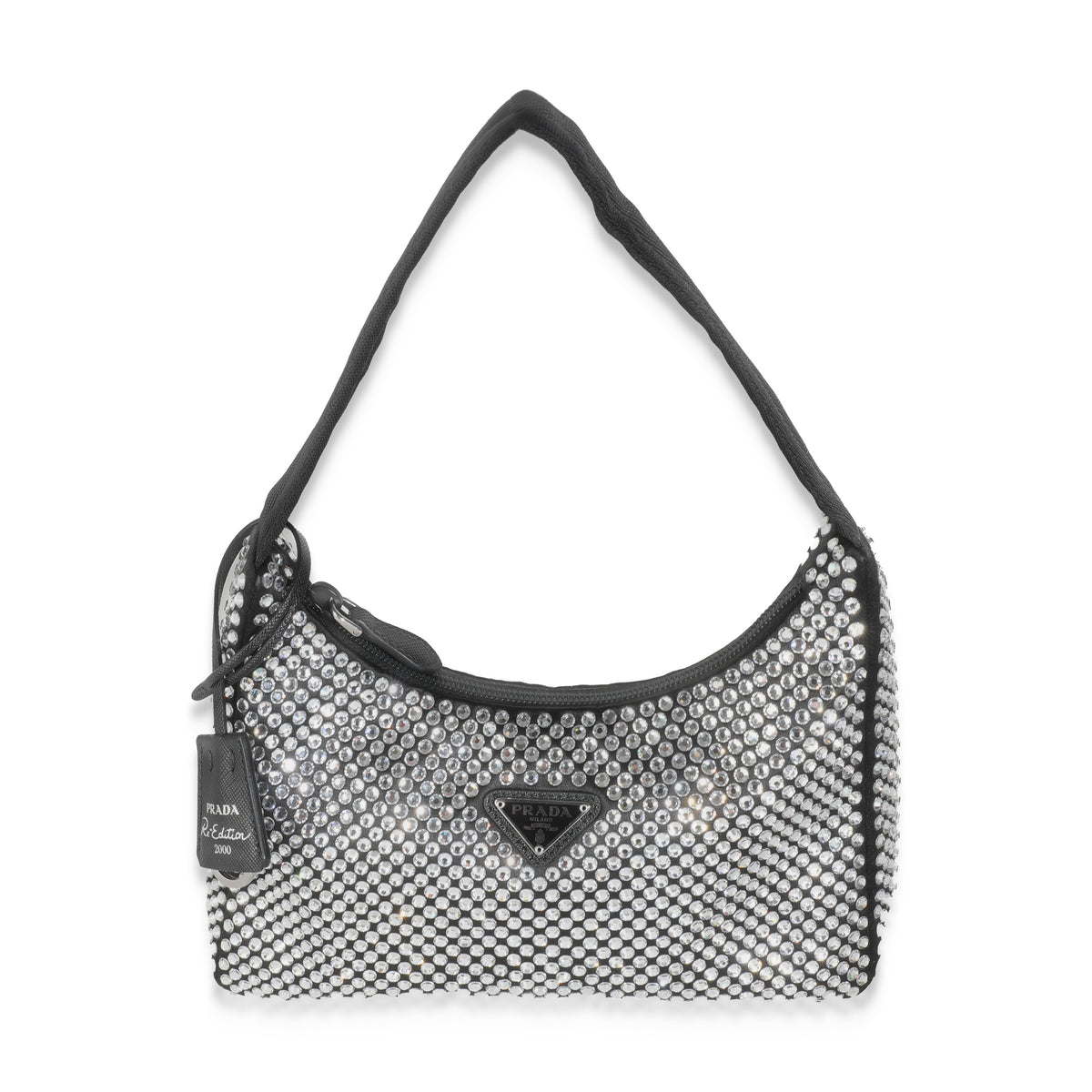 Black Satin Crystal Mini Re-Edition 2000 Hobo