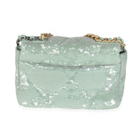 Light Green Sequin Small Chanel 19 Flap Bag