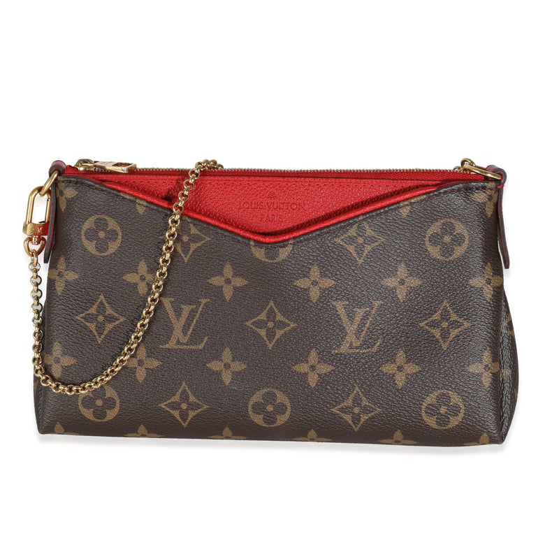 Cherry Monogram Canvas Pallas Clutch