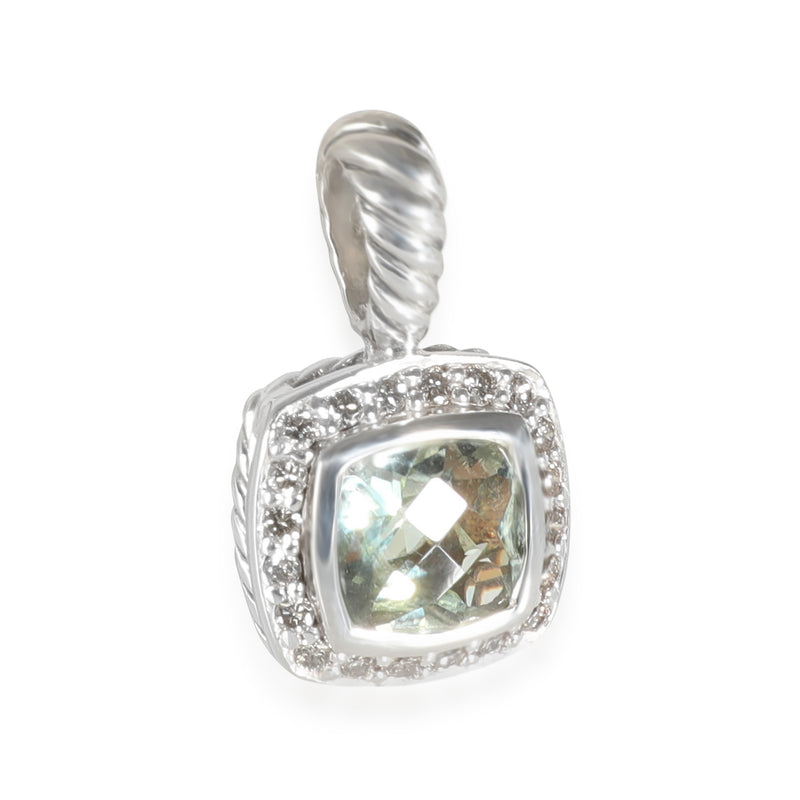 Petite Albion Pendant With Prasiolite & Diamonds in Sterling Silver