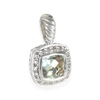 Petite Albion Pendant With Prasiolite & Diamonds in Sterling Silver