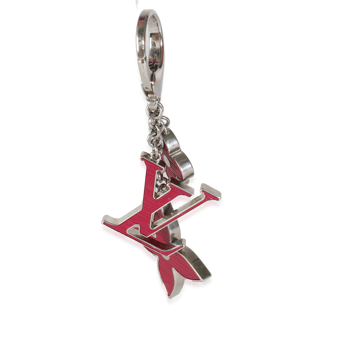 Fuchsia Silver Metal Fleur d Epi Bag Charm