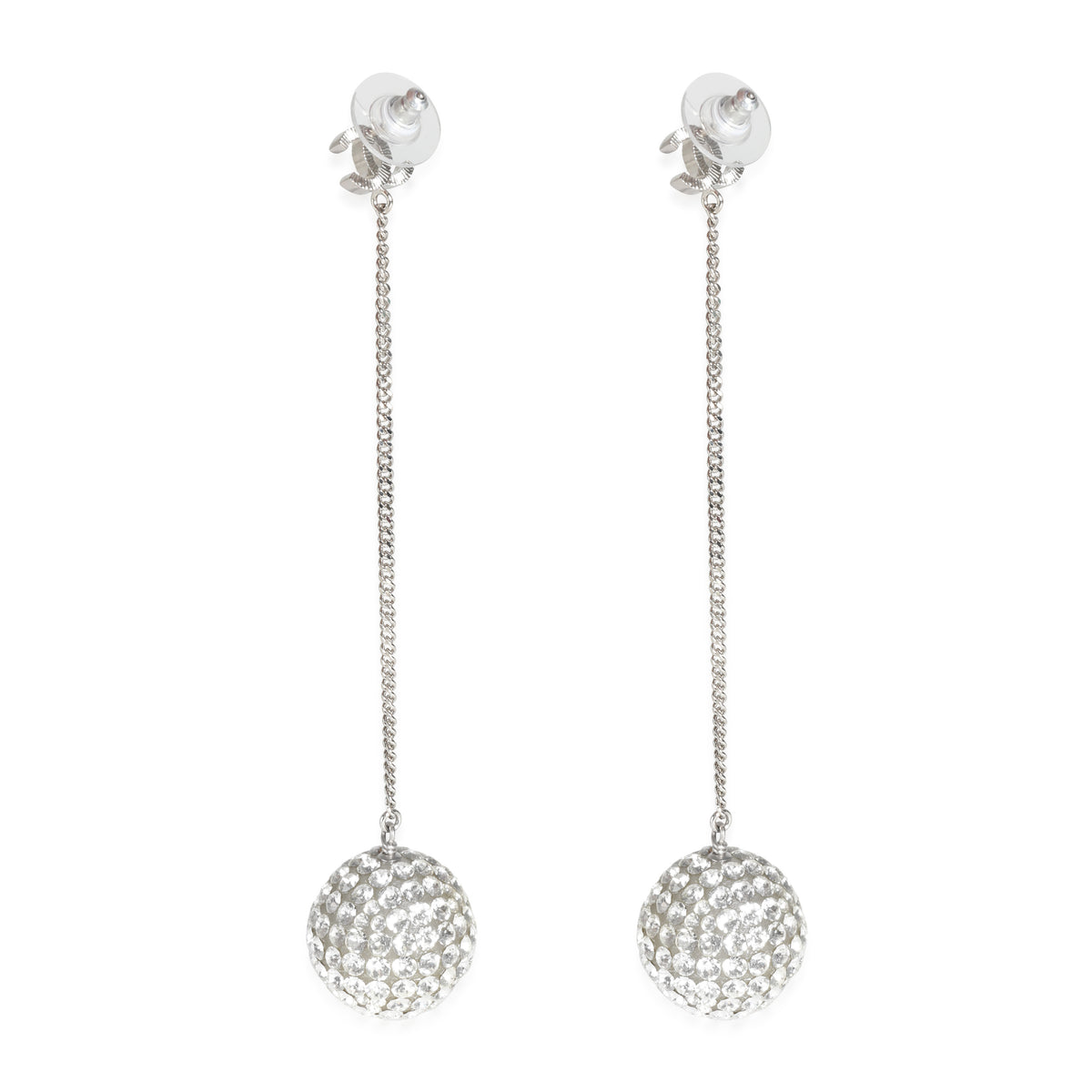 2018 Strass Ball Drop Palladium Plated Earring
