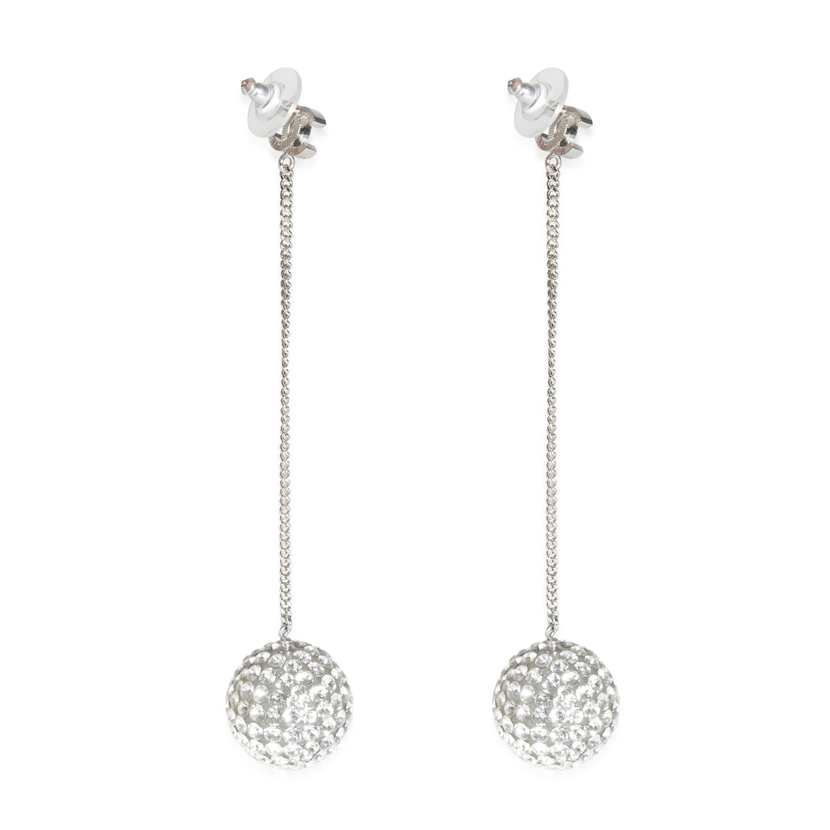 2018 Strass Ball Drop Palladium Plated Earring