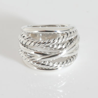 Crossover Ring in  Sterling Silver