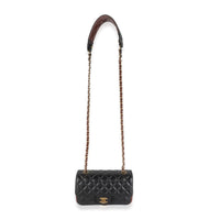 20K Black Quilted Lambskin Bi-Colour Flap Bag