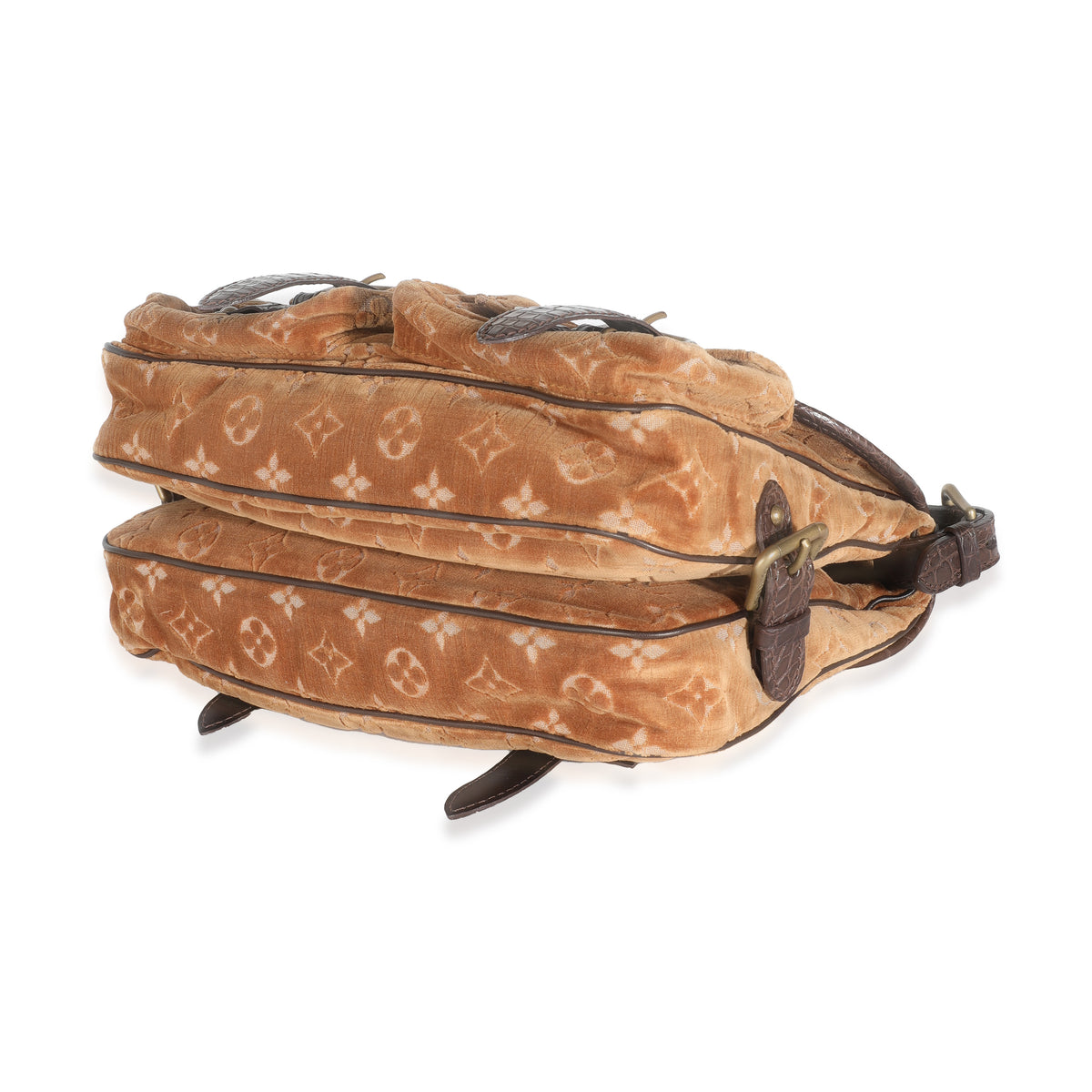 Brown Alligator Monogram Velours Clyde