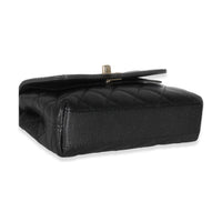 24K Black Quilted  Extra Mini Coco Top Handle Bag