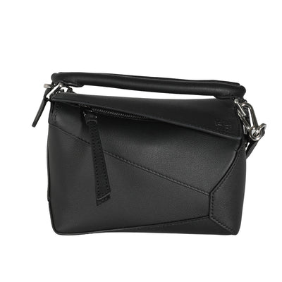 Black Classic Calfskin Mini Puzzle Edge Bag