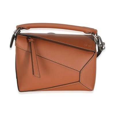 Tan Classic Calfskin Mini Puzzle Edge Bag