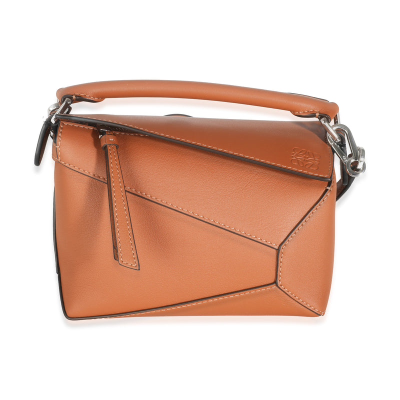 Tan Classic Calfskin Mini Puzzle Edge Bag