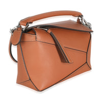 Tan Classic Calfskin Mini Puzzle Edge Bag
