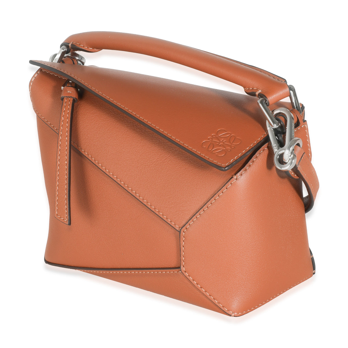 Tan Classic Calfskin Mini Puzzle Edge Bag