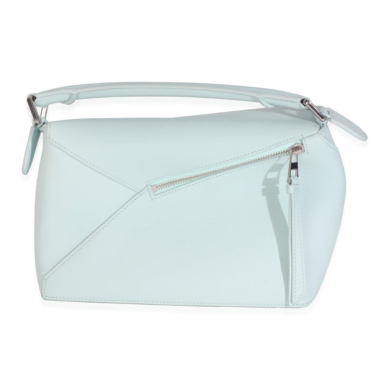 Blue Iceberg Classic Calfskin Small Puzzle Edge Bag