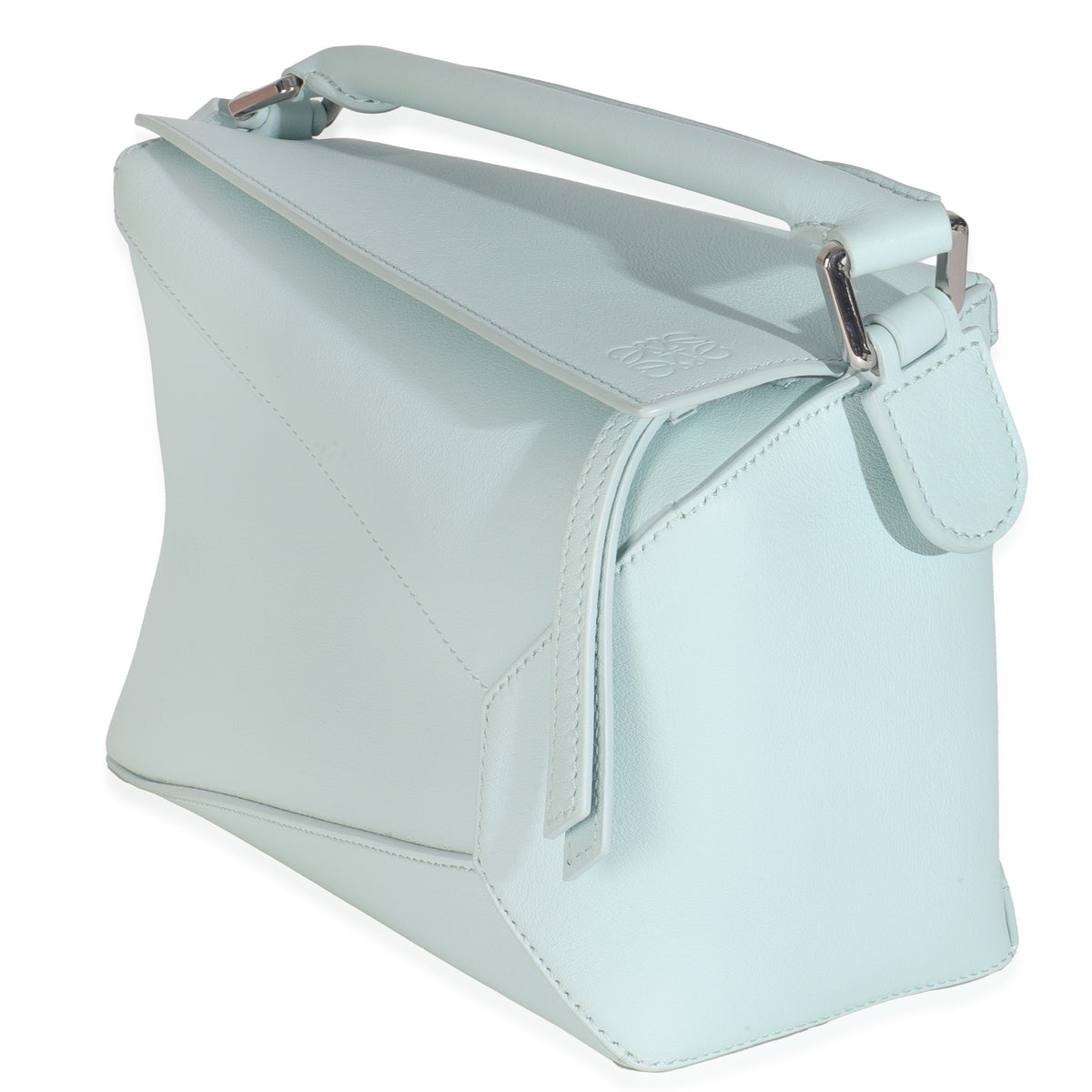 Blue Iceberg Classic Calfskin Small Puzzle Edge Bag