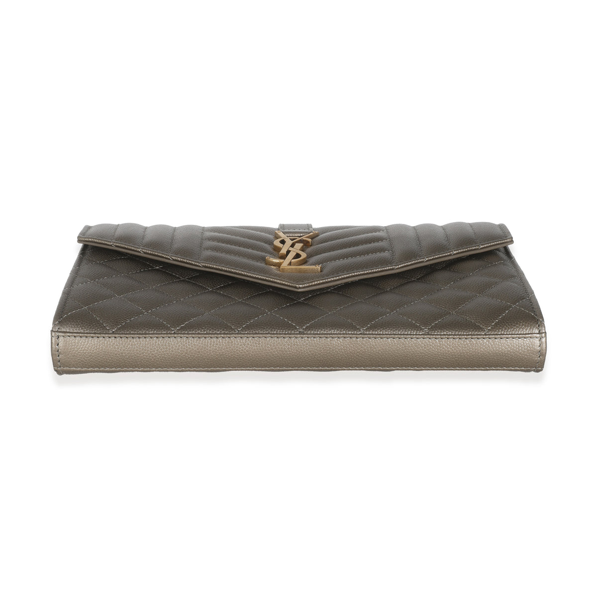 Piombo Metallic Mix Matelasse Grain De Poudre Chain Wallet