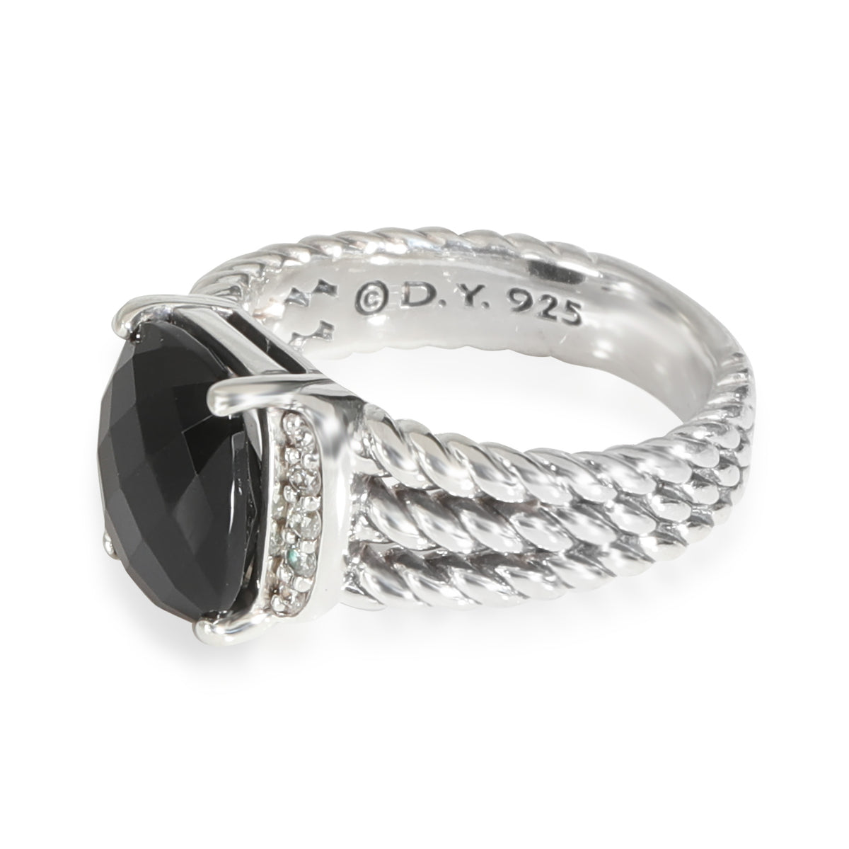 Wheaton Onyx Ring in  Sterling Silver 0.08 CTW