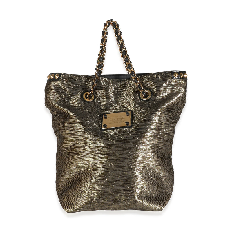 Gold Metallic Jacquard Double Jeu Tote